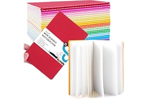 ‎KOOGEL Koogel 24 Stück Klein Notizblock Blanko, A6 Notizbuch Journal Tagebuch Notizblöcke Schulhefte 14cm x 9cm Notizbücher mit Kraftpapier-Einband 12 Farben