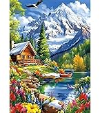 Jawecci Paesaggio Diamond Painting Kit Completo Pittura Diamante per Bambini Diamond Art, Fai-da-te Diamond Painting Montagne DIY Strass Ricamo a Punto Croce Decorazione per Casa 30x40cm