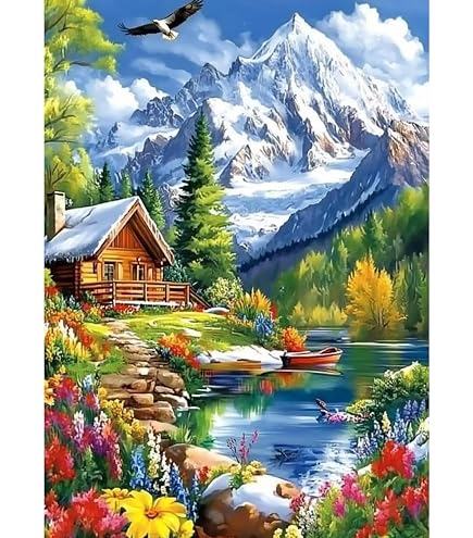 5D Diamond Painting Kit Completo,Animale Cavallo Mucca Pittura Diamante Fai da Te,Diamond Painting Kit per Adulti e Bambini,Strass Ricamo a Punto Croce Craft Arts for Home Wall Decor 50x100cm 20x39in
