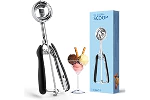 Tarnel Eisportionierer Edelstahl, Eislöffel Edelstahl Poliert für Eiscreme Melone Fleischbällchen Kuchen Teig Plätzchen Keksteig Reis, 5cm Eislöffel Portionierer