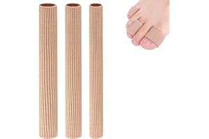 Heanvmyss Manicotti Imbottiti per Dita dei Piedi,3 Pezzi Proteggi Dita Piedi in Silicone in Morbido,Separatori per le Dita Tagliabile,protezione per Calli,Vesciche,Duroni,Alluce Valgo Trattamento