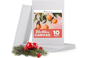 Zenacolor Leinwand Zum Bemalen 30x40cm (10 Stück) - Leinwände Set 280 g/m² 100% Baumwolle - Für Acrylfarbe, Ölmalerei, Gouache