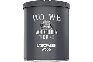 WO-WE Latexfarbe Innenweiß Abwaschbare Wandfarbe Wohnraumfarbe Küchenwandfarbe Seidenmatt W556 Weiß - 750ml
