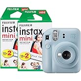 Fujifilm instax Mini 12 Sofortbildkamera mit 40 Aufnahmen, Pastellblau