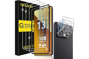 QULLOO Folia ochronna do telefonu Xiaomi Redmi Note 13 5G, 3 sztuki folii pancernej z 3 sztukami ochrony aparatu [folia ze szkła o twardości 9H] [przezroczyste szkło ochronne HD] [folia ochronna na