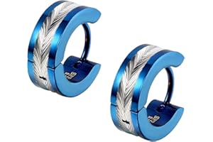 Flongo orecchini uomo in acciaio cerchio forma polacco stile vari colori