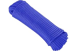 KuTi Kai 20M(64FT) Nylon Rope,Climbing Powerful Rope,Solid Nylon Line,Thick Multipurpose Durable Long Rope for Climbing,Bundling,Wedding,Fishing and DIY etc (10mm, Blue)