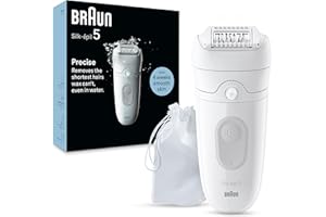Braun Silk-épil 5 Depilatore Donna, Epilatore Elettrico Donna Per Una Epilazione Semplice, Wet & Dry, Pelle Liscia a Lungo, 5-011, Bianco/Grigio