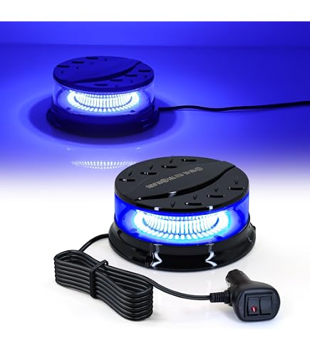 ETUKER Luce A LED A Batteria, Senza Fili, Blu, 2 Modelli Flash, Per Auto, Agricoltura, Impermeabile - 6