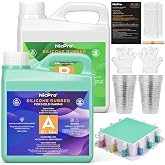 Nicpro 74oz Silicone Mold Making Kit, 20A Platinum Liquid Silicone Rubber, Jade Green Flexible, Molds Maker Mix Ratio 1:1 for