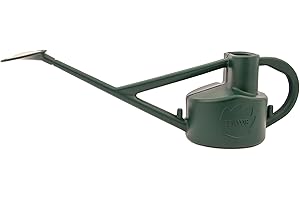 HAWS The Selly Soak Outdoor Garden Watering Can | Green | One Gallon | Long Reach Spout | Interchangeable Plastic Oval Rose | Three Year Guarantee