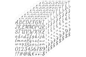 REEKNOKOL 10 Hojas de Pegatinas de Letras, Pegatinas de Alfabeto Negro Pegatinas de Letras y Números de Vinilo Pegatinas de Letras Adhesivas para Artes de Decoración, Manualidades de Bricolaje