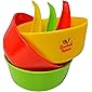 Sarthak Uphaar Plastic Microwave Safe Soup Bowl Set of 6 Pieces (3 Bowl, 3 Spoon) 280 ml Multicolor