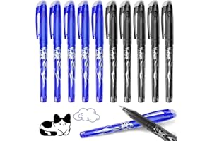 PKCHYE Radierbarer Kugelschreiber,10 Stück 0.5mm Stift Radierbarer Tintenroller Tintenroller Radierbar Friction Stifte für Schulsachen Bürobedarf Schwarze Blau