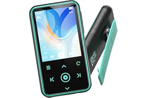 AGPTEK 64GB MP3 Player mit Sport Clip, Bluetooth 5.3 Player mit 1,8 Zoll TFT Farbbildschirm, Mini Musik Player mit Touch-Tasten, FM Radio, Schrittzähler, unterstützt bis 128GB SD Karte, Blau