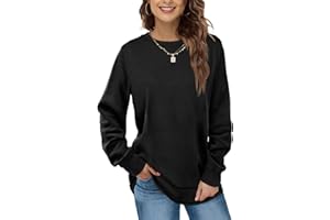 Aokosor Sweatshirts Damen Rundhals Langarmshirt Herbst Winter Pullover Casual Basic Oberteile Tops S-2XL