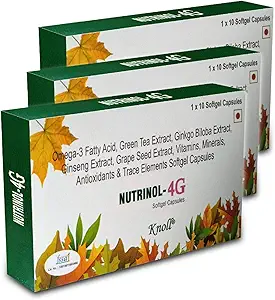 Knoll Nutrinol-4G For Healthy Heart,Body, Engery Booster & Brain Sharpner Softgel Capsules (30capsules)