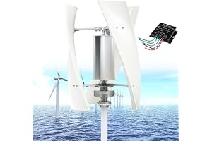 14000W Vindturbingenerator, Vertikal Vindturbin, 3 Blad Lågbrus 12V/24V/48V110V/220V Generator Windmill Generate Turbin Komplett Set för Familj, med Styrenhet,White-220V