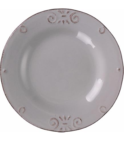 Set 6 Piatti Fondi In Porcellana Versilia – Bordo Smerlato, Decoro Righe, Colore Sabbia