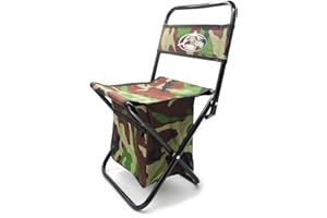 BPS FISH BPS Silla Plegable Taburete Acampa para Pesca Portatil con Bolsillo de Respaldo 29x35x32/55 cm OZL-10052