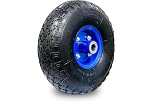 ELKOZA 1x 11" 4.00-4 20mm Bore 2PR 280X90 Pneumatic Wheelbarrow Wheels Sack Truck Trolley Wheel Puncture Resistant Tyre Complete for Garden heavy duty Trolley Barrow Truck Replacement Wheelbarrow Wheel