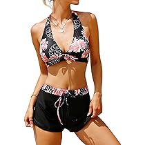 Costume Da Bagno Donna Due Pezzi Halter - Bikini Push Up Con Scollo A V, Perfect Per Spiaggia E Piscina - Foto 11