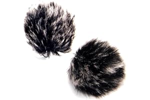 (Lot de 2) Nicama Minifur-Lav Bonnette Pare-brise Housse pour Micro cravate ( Microphone Lavalier )