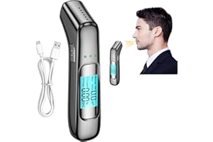 Gudemoore Ethylotest Electronique, Ethylotest avec Affichage LCD Numérique, Éthylomètre Numérique Professionnel, Embout Buccal Inutile, pour Une Utilisation Personnelle Le Soir ou à la Maison