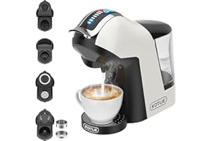 KOTLIE 19Bar 5en1 Máquina de Café Espresso Multicápsulas para Nespresso/Dolce Gusto/MODO MIO y Cápsulas de Café Molido/ESE EM-308A
