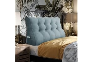 ‎JOHNEAR Johnear Rückenkissen Lendenkissen für Sofa Bett Rückenlehne Lesekissen ，Großes Bücherkissen Hohe Kopfteil zweireihig Keilkissen Wandkissen Beinkissen (Grau，120 x 26 x 55cm)