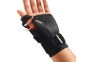 CAMBIVO Wrist Supports with Thumb Splint, Wrist Splint with Adjustable Straps, Breathable Thumb Support for Arthritis De Quervain's Tenosynovitis, Sprains, Fits Right or Left Hand（Black, S/M）