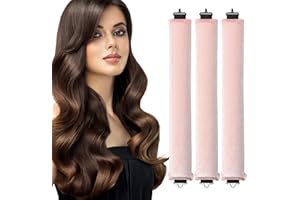 LEOEASIY 3 Piezas Rizador de Pelo Sin Calor Unidades de Rizos Sin Calor Rizador de Pelo Overnight Blowout Rizadores Grandes para Todos Los Tipos de Cabello Herramientas de Peinado de Bricolaje Rosa