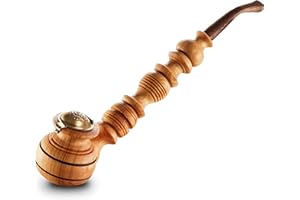 NOVECRAFTO Impressionante Pipa Per Tabacco In Legno Con Tappo Lungo 28 Cm, Pipa Per Tabacco Fatta A Mano, Pipa In Legno Di Noce Naturale, Bocchino Staccabile, Tabacco Da Pipa, Tabacco Per Pipa Pipa Gandalf