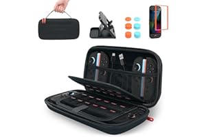 TRANSNOVO Funda de Transporte de Viaje Compatible con Nintendo Switch 2 (2025) con Ranura para 24 Tarjetas, Interruptor 16 en 1, Kit de Accesorios con Protector de Pantalla