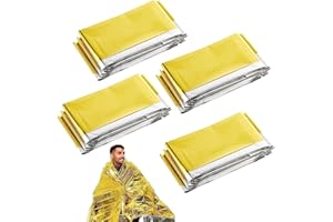XiXiRan - Manta de Supervivencia Impermeable (4, Cubierta de Rescate al Aire Libre, Cubierta de Emergencia, Manta térmica de Emergencia, al Aire Libre, Senderismo, Camping, 160 x 210 cm)