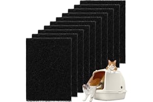 CUMNVULNT 10Pcs Carbon Filter Replacement for Cat Litter Box - Activated Charcoal Odor Control for Hooded Trays and Pans