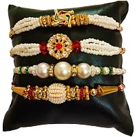 DMS RETAIL Set of 4 Rakhi for Brother with Roli & Chawal Multicolor Designer Rakhi