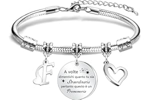 Awyuan Regali d'ispirazione Bracciale iniziale S Regali per ragazze amiche sorelle figlie nipote fidanzata nonna Bracciale promemoria Regali di compleanno Natale Laurea