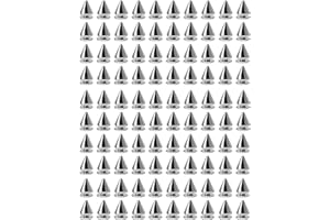 Floatdream 100 Pezzi Rivetto Punk, Rivetti in Metallo Punk, Rivetti a Vite di Processo, per Decorare Collane, Borse, Scarpe, Giacche (Argento)