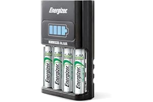 Energizer Recharge 1-Stunden Akku Ladegerät für wiederaufladbare Batterien der Größen AA und AAA