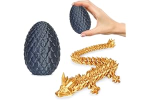 OLEE ODEE Kleine Dracheneier 3D-gedruckte Fidget-Spielzeuge für Erwachsene Überraschungsgeschenke für Kinder Freunde Kollegen Geburtstag Halloween Weihnachten Ostern Festgeschenke (glänzend Schwarz)