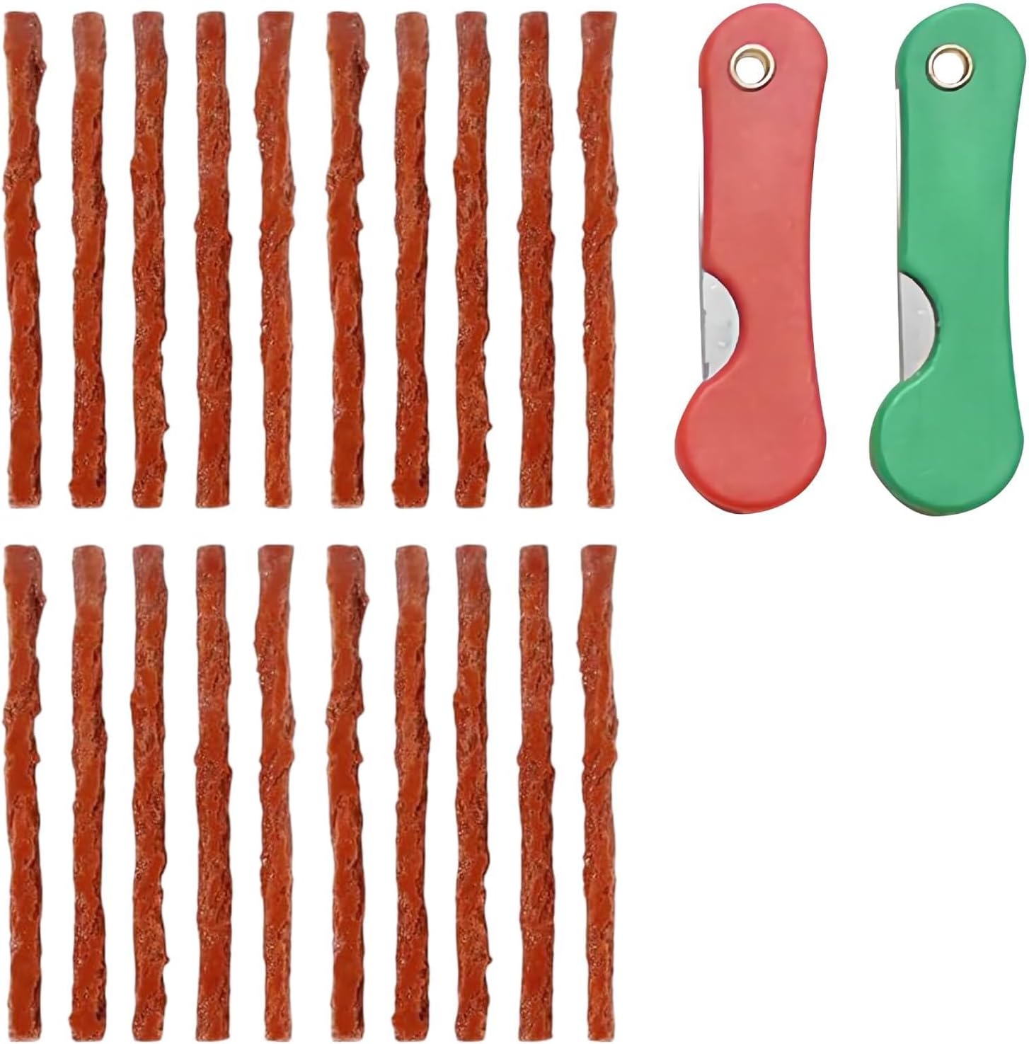 FinalCool 20 Piezas Tira de Reparación de Neumáticos, Reparación de Neumáticos de Goma, Reparación de Neumáticos, Sin Tubo, Tiras de Reparación de Puntos, para Coche, Moto, Bicicleta, Carretilla