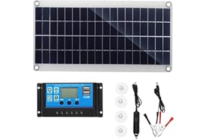 Earnmore 300W Kit Panel Solar Portátil, Panel Solar Flexible Cargador Solar monocristalino para la energía Solar al Aire Libre, embarcaciones, Camping, caravanas o autocaravanas-30a Controller
