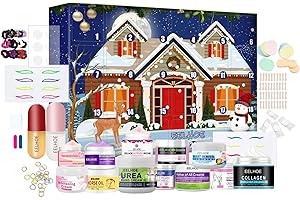 Calendrier de lAvent Beauté 2021 Ensemble de maquillage pour femmes Adolescents Filles Produits de beauté pour adultes, 24 produits de soins du corps et accessoires de spa, produits de beauté Cadeau