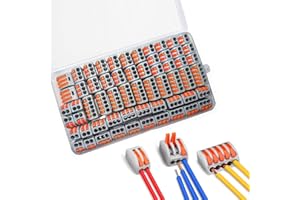 ZFYQ Morsettiere Elettriche, 60 Pezzi Capicorda a Morsetto a Leva Connettore, 3 Porte 30 Pcs, 2 Porte 20 Pcs, 5 Porte 10 Pcs, Usato per Filo Solido, Incagliato e Flessibile