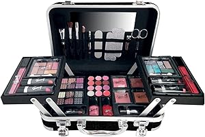 GLOSS ! MAKE UP & ACCESSOIRES Paleta de maquillaje para mujer | 60 piezas: rubor, sombra de ojos, lápiz labial, esmalte de uñas | Estuche de almacenamiento | Organizador | Caja de regalo de belleza Idea | VÍCTIMA DE MODA