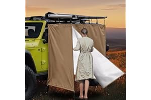 BSTECIAR Tienda Ducha, Oxford Impermeable Tienda De CampañA Coche, Resistente Al Desgarro Vestidor Portatil, Aluminio Refugios De Privacidad, Instalado En Baca Coche Universal