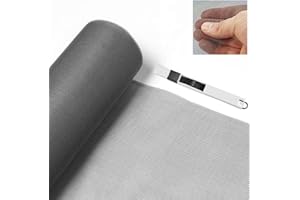 VCRANONR Rete Fibra Vetro da 1,2*2,5m Zanzariera in Fibra di Vetro Rete per Zanzariera in Fibra di Vetro a Maglia Rettangolare Rete Protezione Antizanzare con un Pennello 2 in 1 per Porte e Finestre