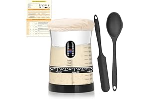 Coco Bird Pro Sourdough Starter Kit- 50oz Large Capacity Sourdough Starter Jar, 17 Flavorful Fermentation Recipes, Sourdough Bread Baking Supplies for Making Delicious Sourdough Breads(1PCS)