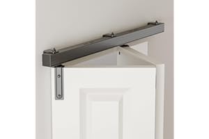 BONIKLUBA Kit de quincaillerie pour porte de grange coulissante à deux battants de 121,9 cm pour 2 portes, montage mural, lisse et silencieux, facile à installer, sans porte [convient aux portes